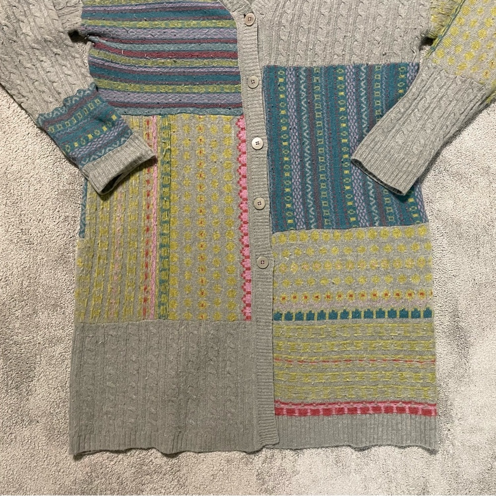 Sundance Wool Blend Cardigan Patchwork Womens Lar… - image 3